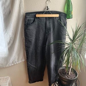 universal standard grey straight cut jeans